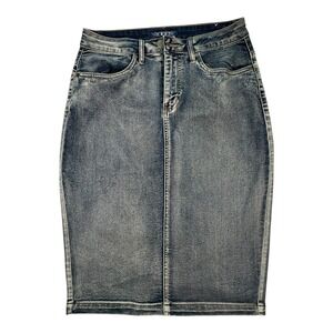 H&M Denim Skirt Mini Acid Wash Blue Jean Skirt Women's Size US 6‎